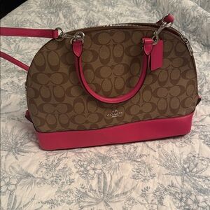 Coach Signature Brown and Pink Satchel